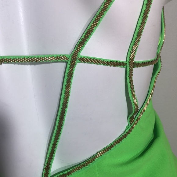 ARC & CO. Strappy Green Beaded‎ Mini Dress - Picture 9 of 12
